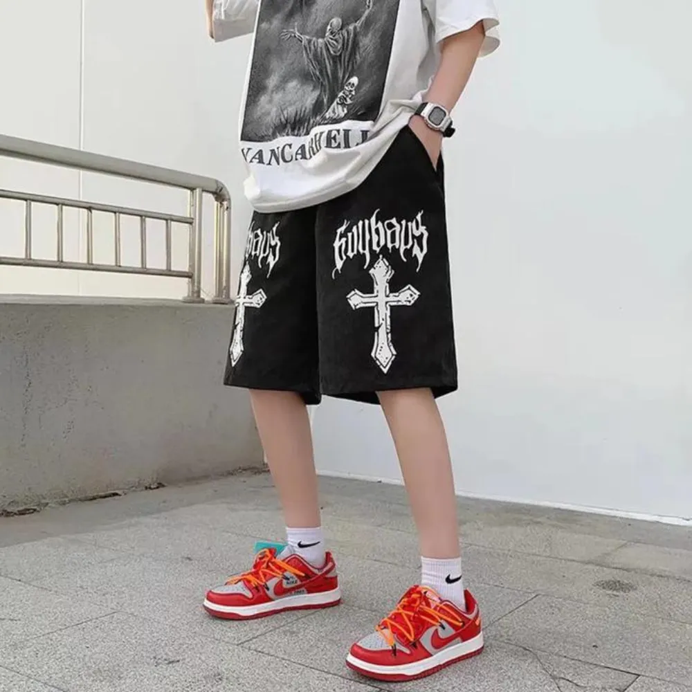 "High Street Gothic Alphabet Cross" Shorts