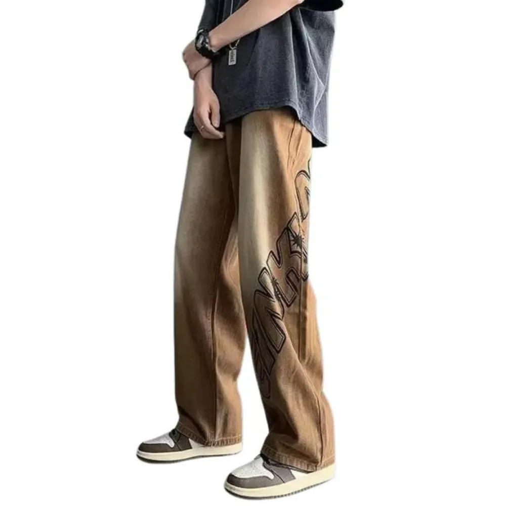 "Vintage Letter High Rise" Jeans