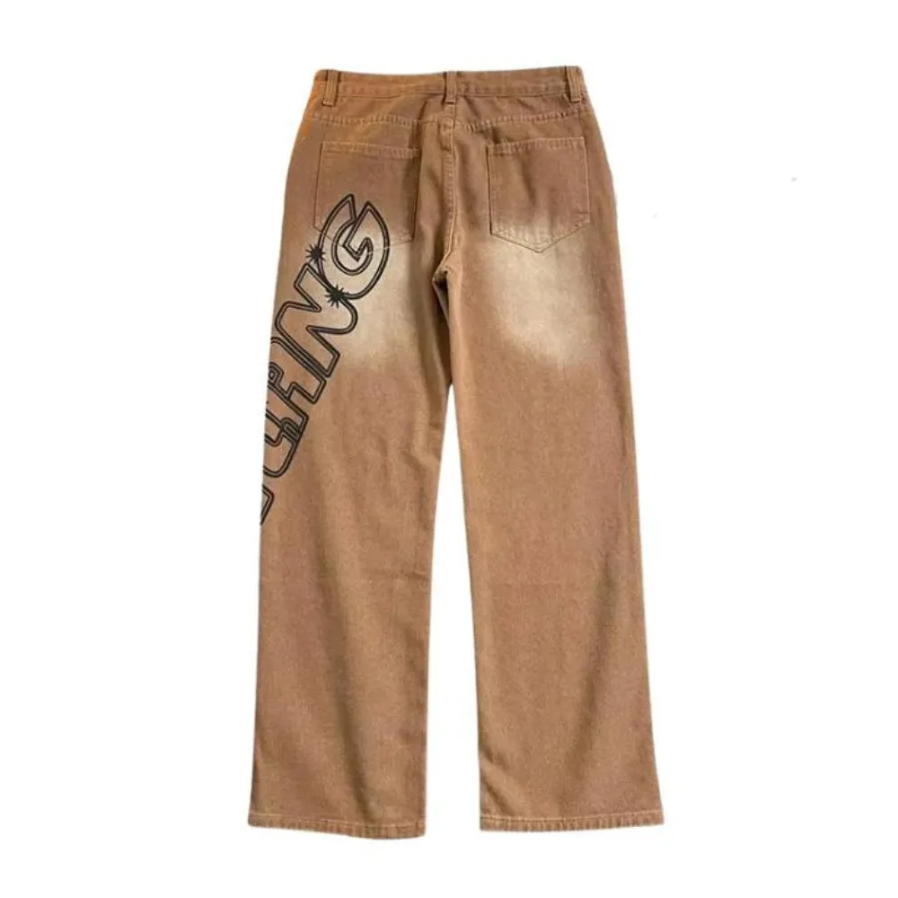 "Vintage Letter High Rise" Jeans