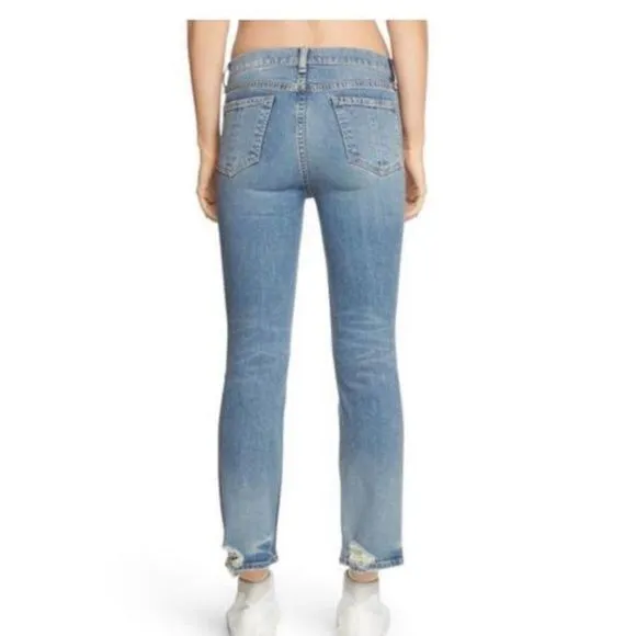 Rag &amp; Bone 10 inch stove pipe straight jeans 28