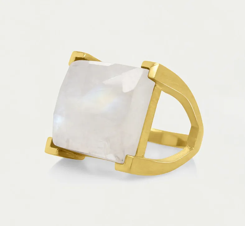 Rainbow Moonstone Plaza Ring