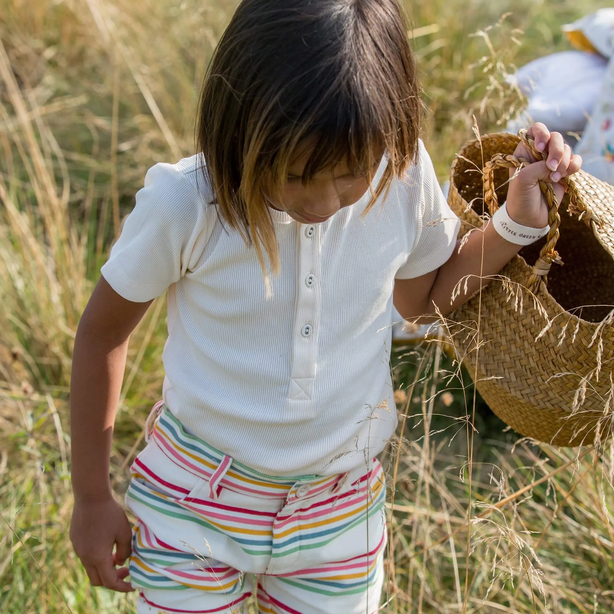 Rainbow Striped Twill Sunshine Shorts