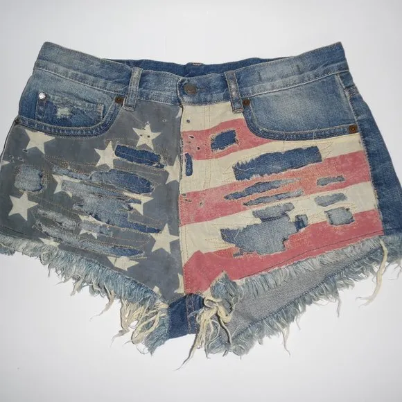 Ralph Lauren Denim Supply American Jeans Flag 4 July Shorts 27