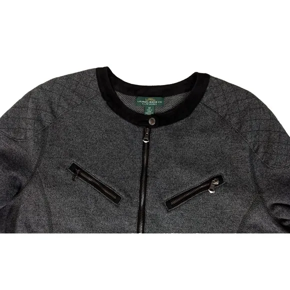 Ralph Lauren Jeans  Co Dress Cotton Sweatshirt Style LRL Black Gray Zippers NWT