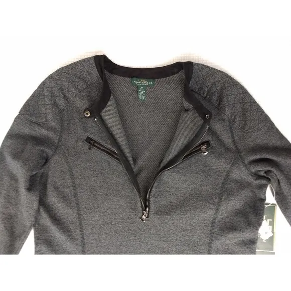 Ralph Lauren Jeans  Co Dress Cotton Sweatshirt Style LRL Black Gray Zippers NWT