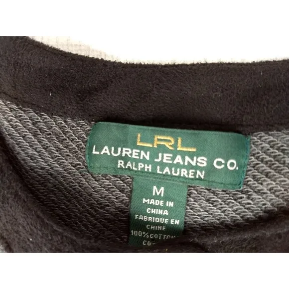 Ralph Lauren Jeans  Co Dress Cotton Sweatshirt Style LRL Black Gray Zippers NWT