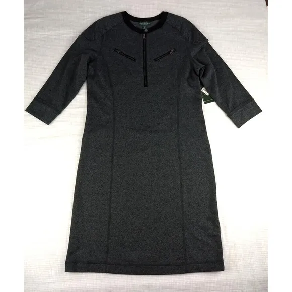 Ralph Lauren Jeans  Co Dress Cotton Sweatshirt Style LRL Black Gray Zippers NWT