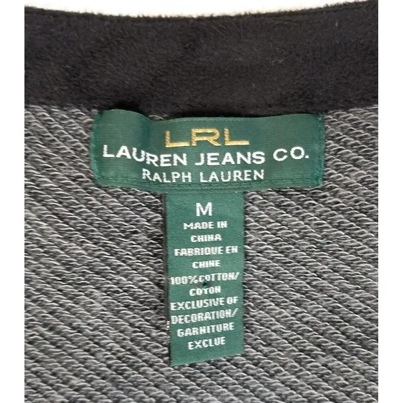 Ralph Lauren Jeans  Co Dress Cotton Sweatshirt Style LRL Black Gray Zippers NWT