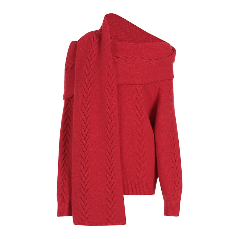 Red and Grey Knit Ensemble