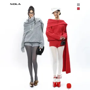 Red and Grey Knit Ensemble