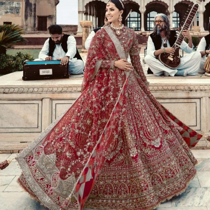 Red Lehenga Choli Bridal for Pakistani Bridal Wear