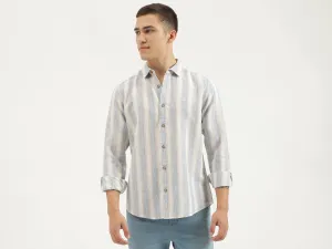 Regular Fit Spread Collar Striped Shirts