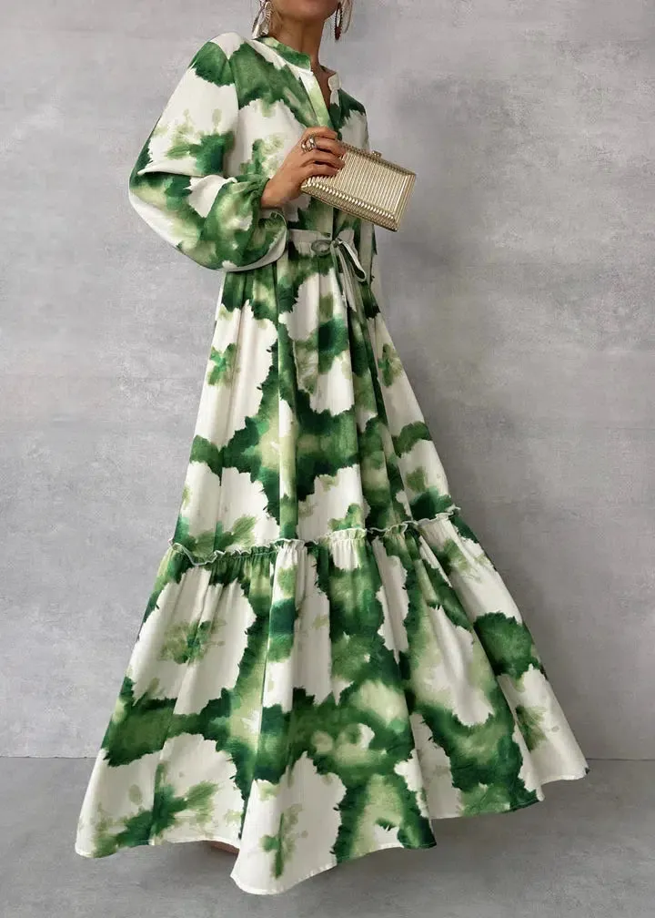 Reine™ | Lantern Sleeve V-Neck Maxi Dress