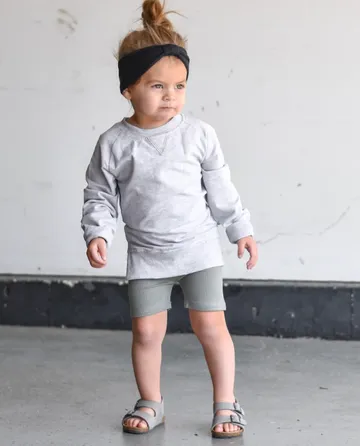 RIBBED BIKER SHORT - FERN