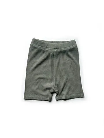 RIBBED BIKER SHORT - FERN