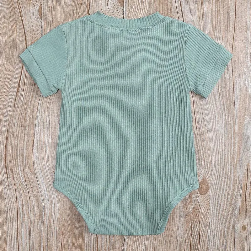 Ribbed Romper and Shorts Set