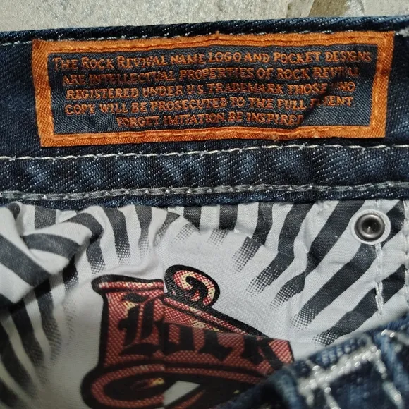 Rock Revival Lanlan Boot Cut Jeans Ladies 27   Y2K Vintage Retro Vibes Dark Wash
