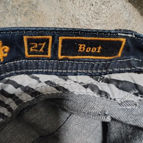 Rock Revival Lanlan Boot Cut Jeans Ladies 27   Y2K Vintage Retro Vibes Dark Wash