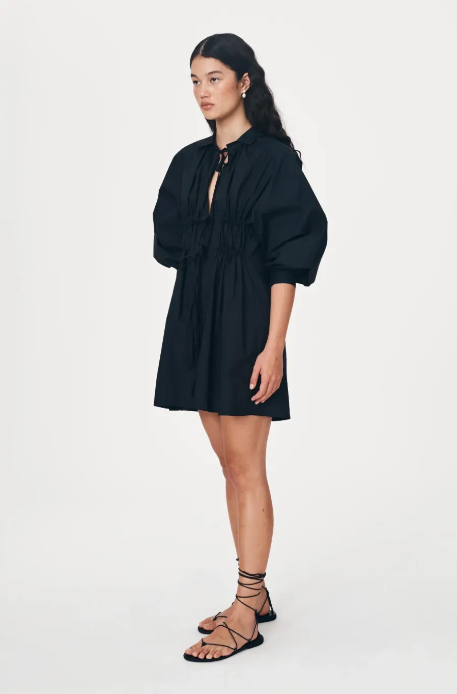 ROWIE Eden Organic Mini Dress - Noir