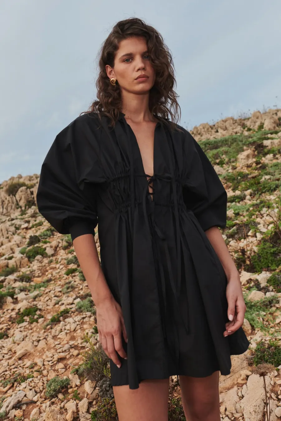 ROWIE Eden Organic Mini Dress - Noir