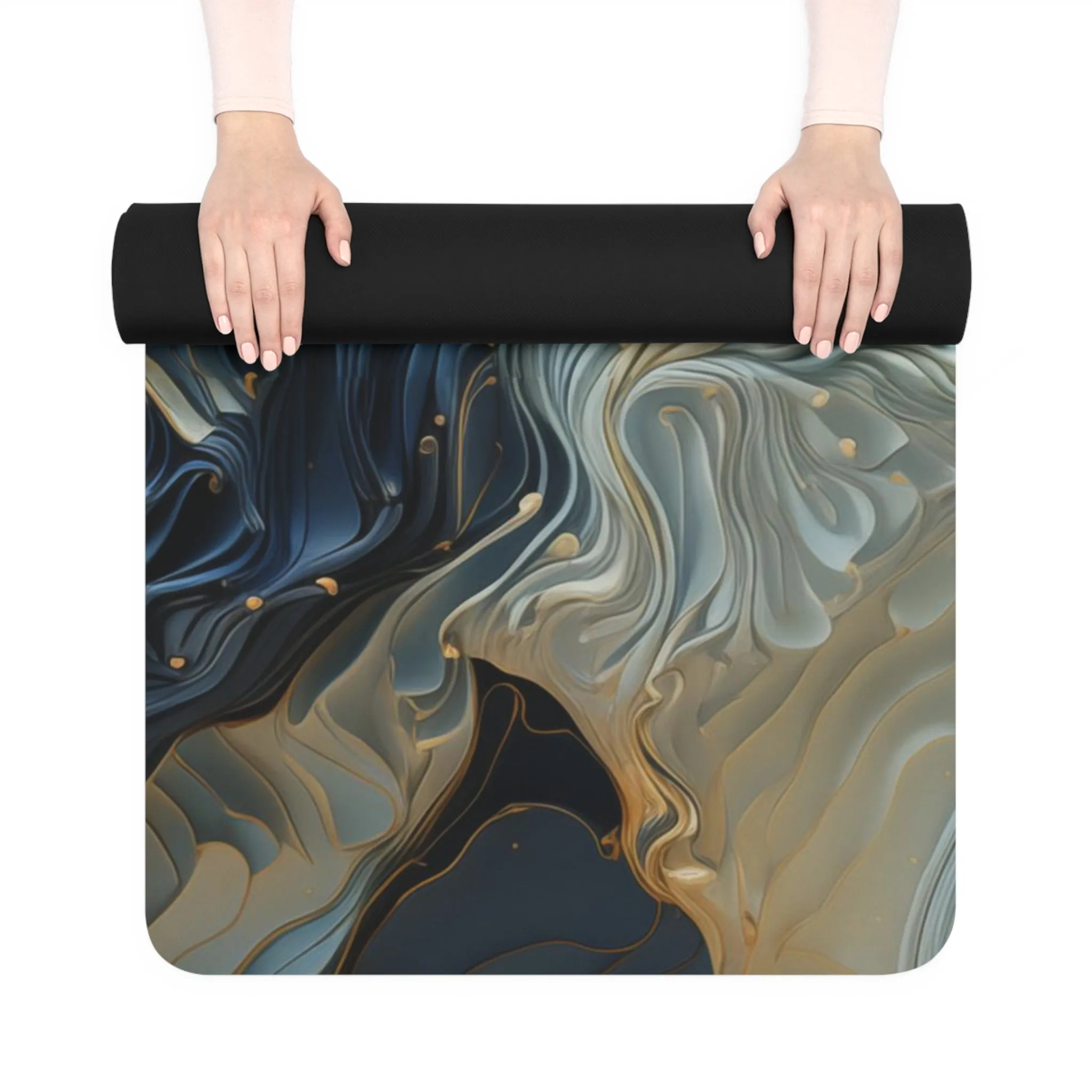 Rubber Yoga Mat- Avice Salabhasana Anime Ocean