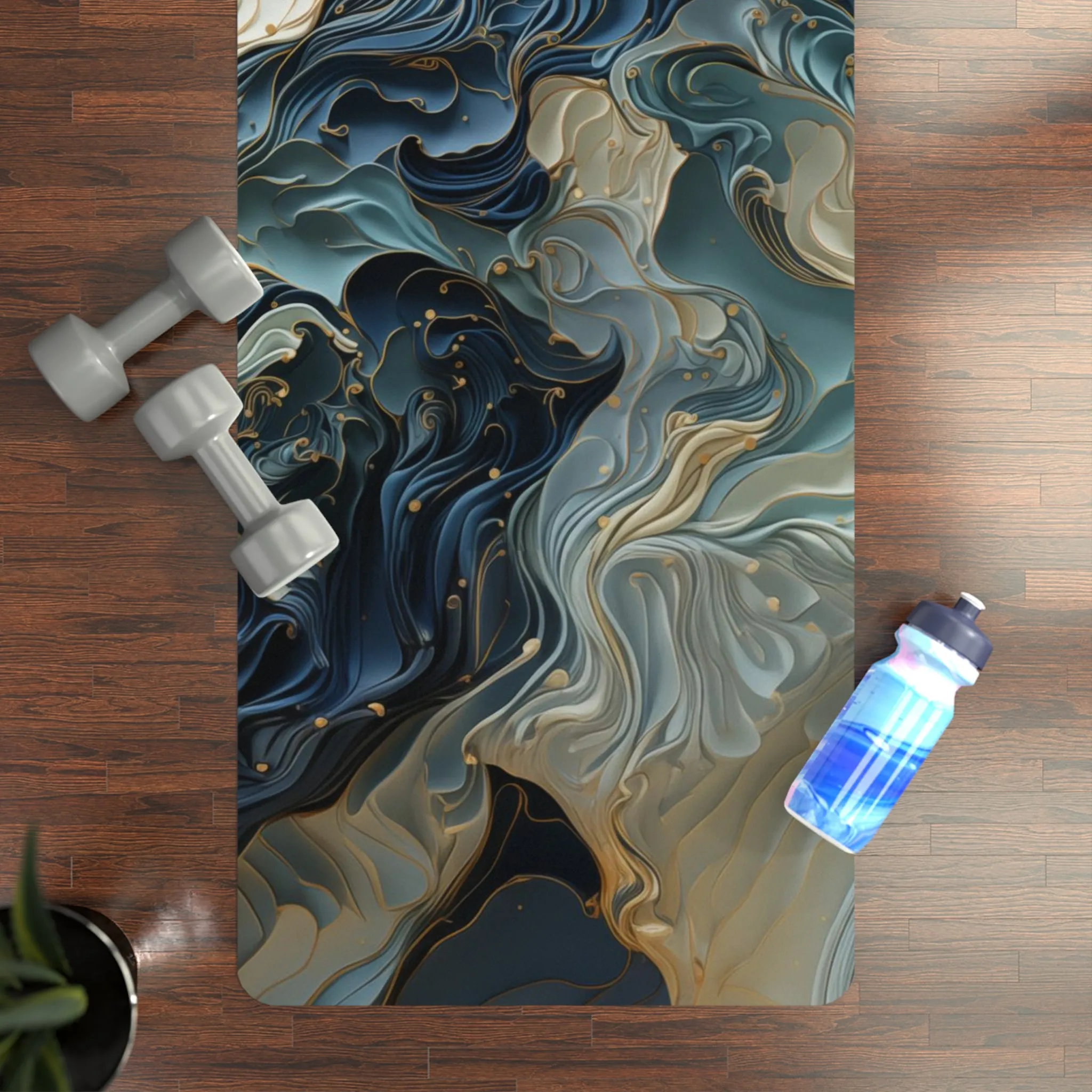 Rubber Yoga Mat- Avice Salabhasana Anime Ocean