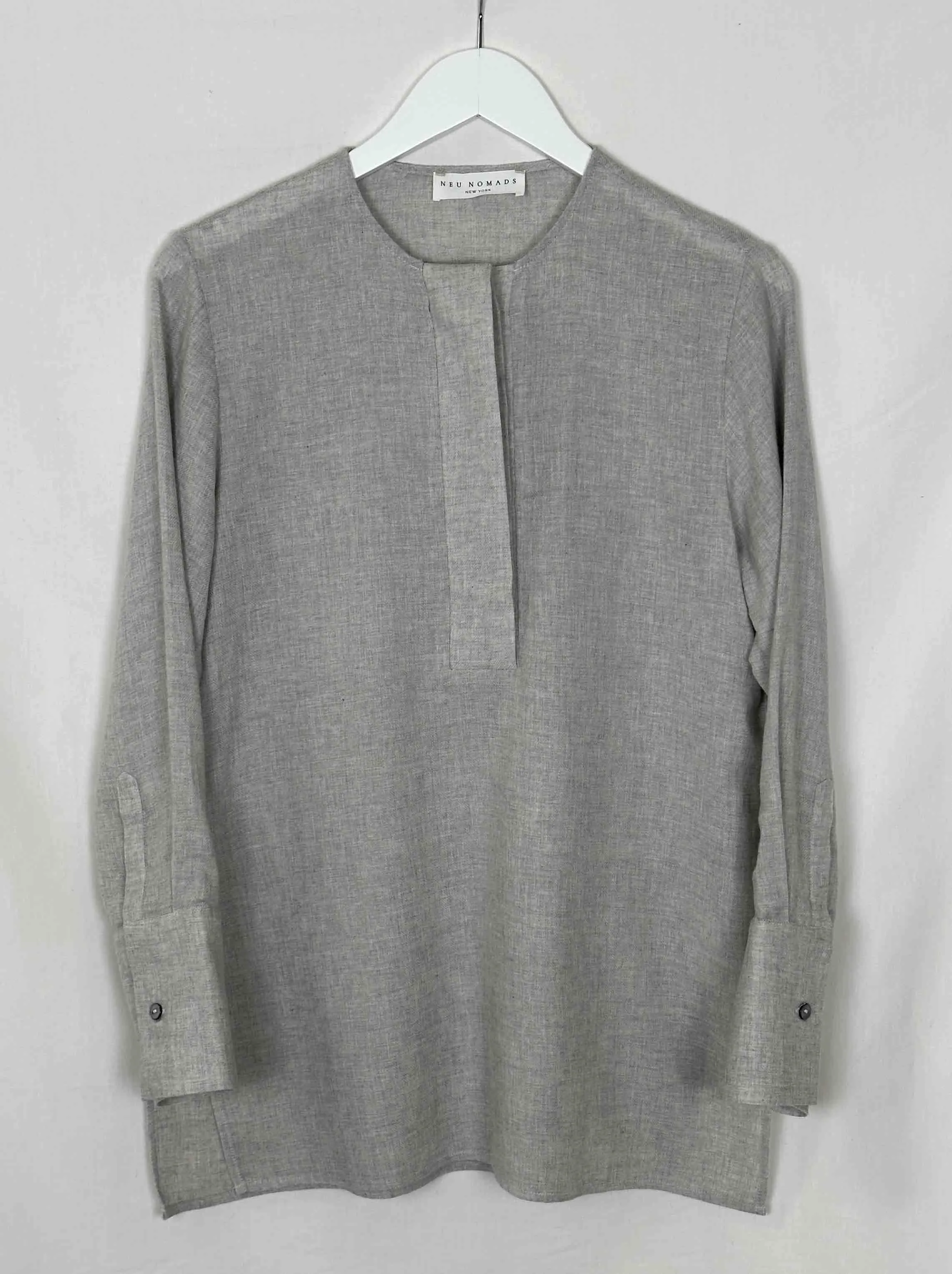 Ruthie Organic Cotton Poplin Tunic | Light Grey