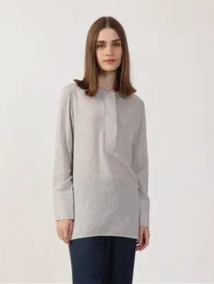 Ruthie Organic Cotton Poplin Tunic | Light Grey