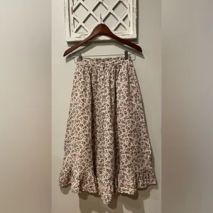 Rylee &amp; Cru Button Front Dainty Floral 100% Cotton Midi Skirt In Cream Size XS