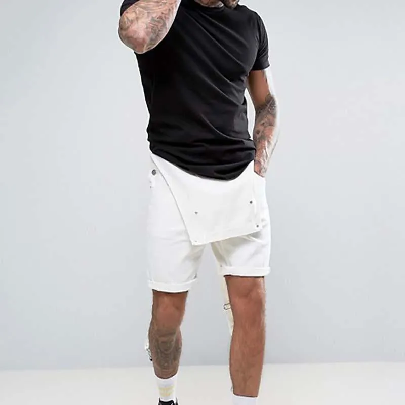 Salopette short en jean vintage pour homme