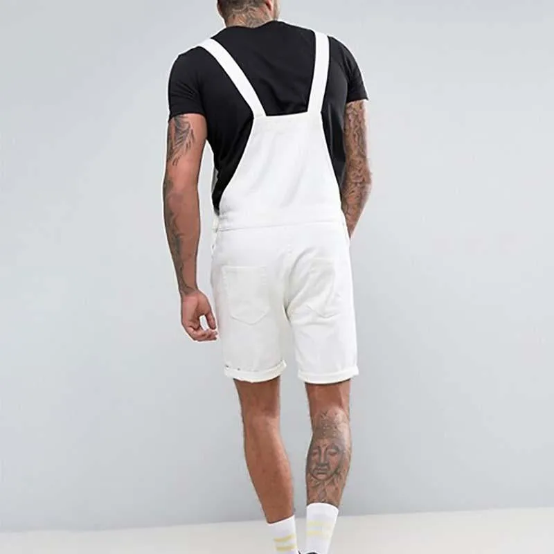 Salopette short en jean vintage pour homme