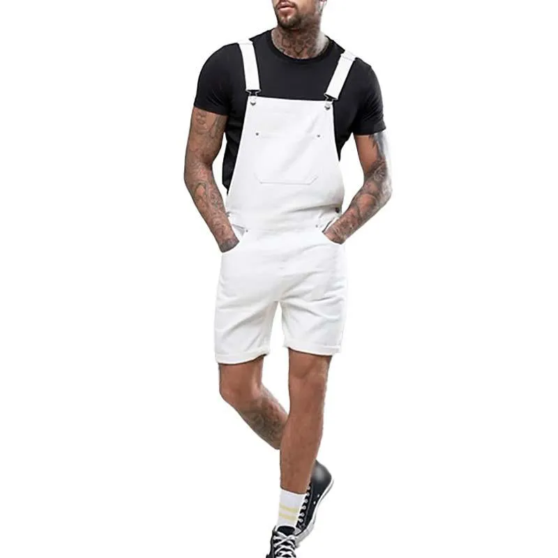 Salopette short en jean vintage pour homme