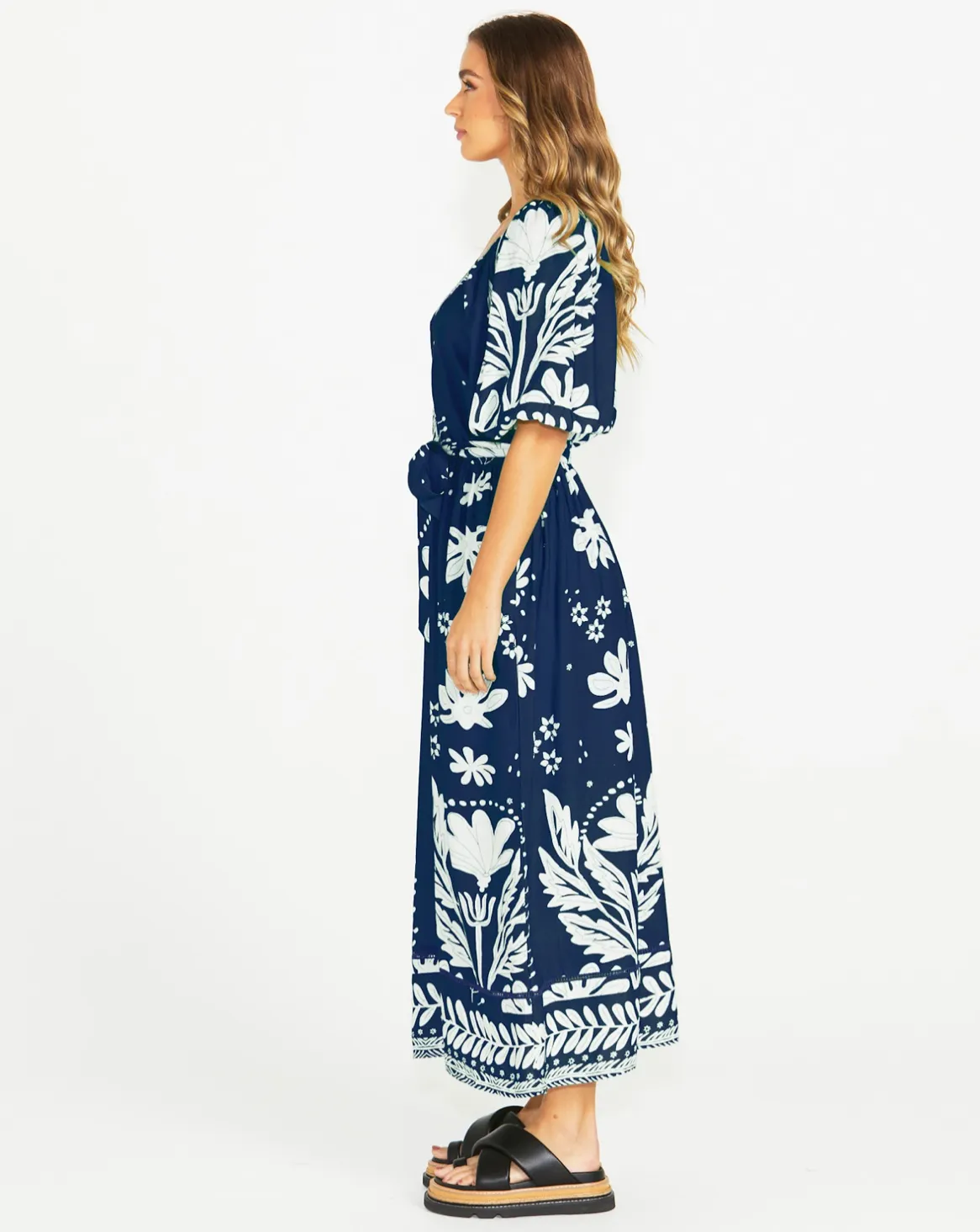 Sass Clothing - Lyndel Dress - Navy Floral