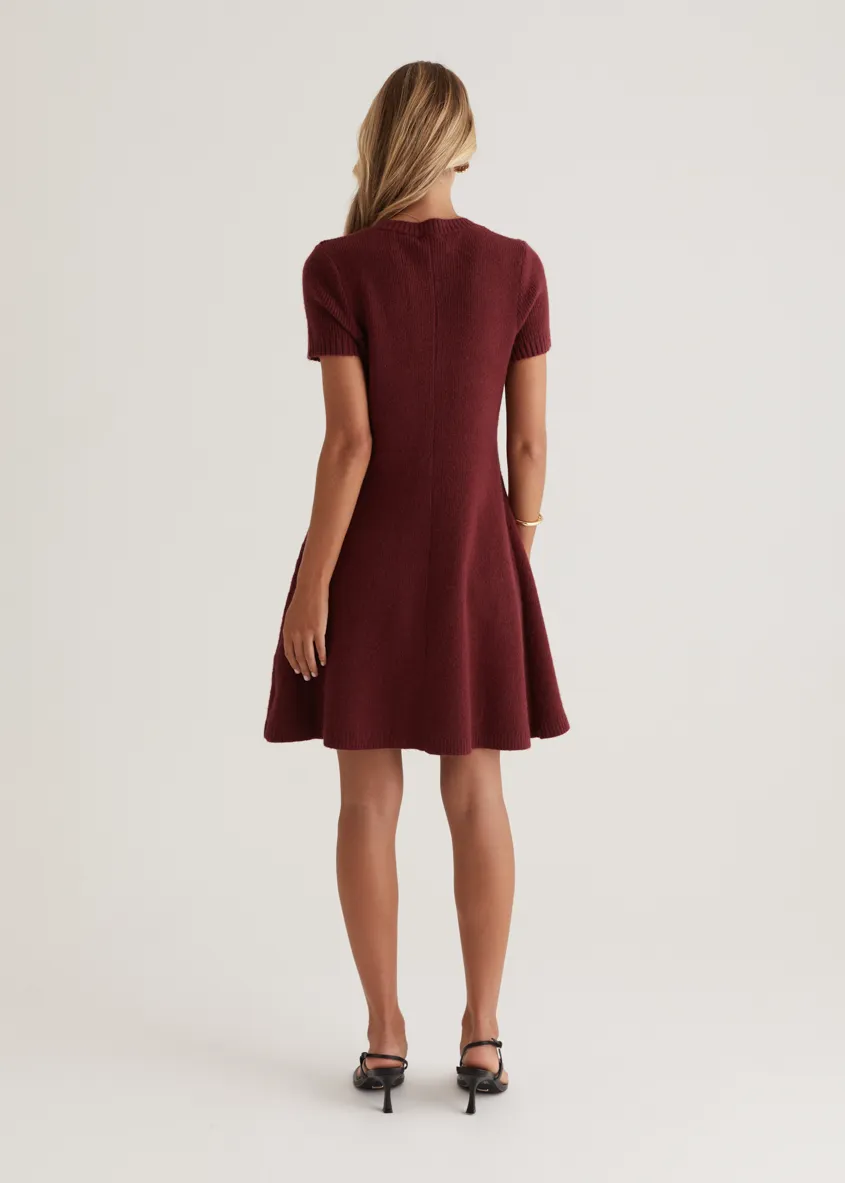 Savannah Knit Dress - Wine