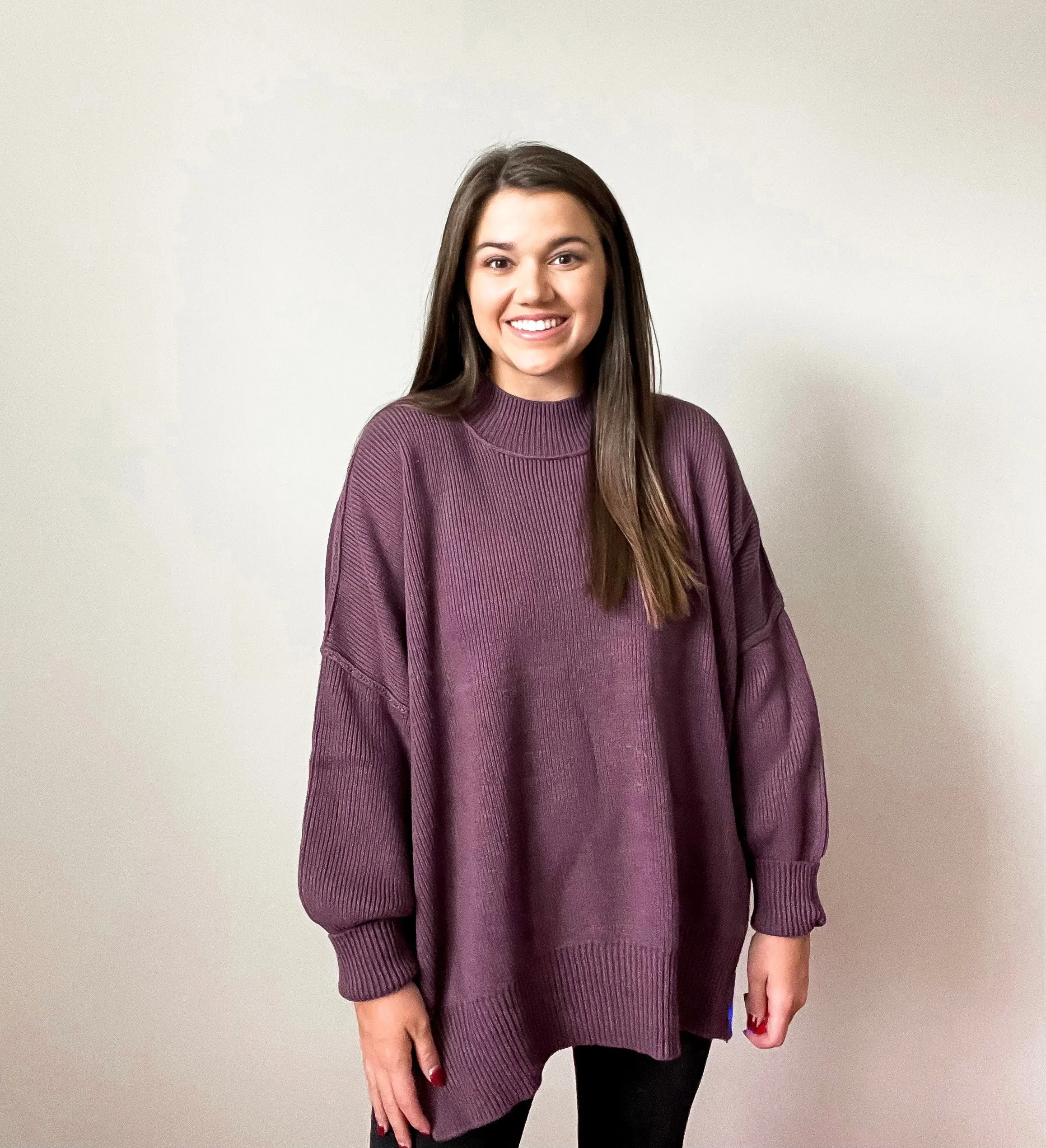 Season Staple Sweater - Eggplant