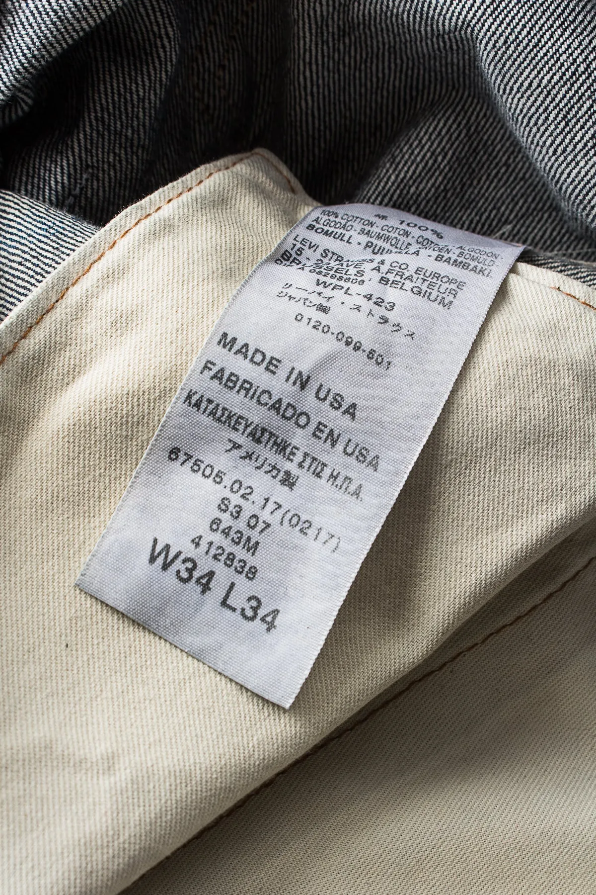 Second Hand Levi's Vintage Clothing Made in USA 1967 505 Jeans W 34