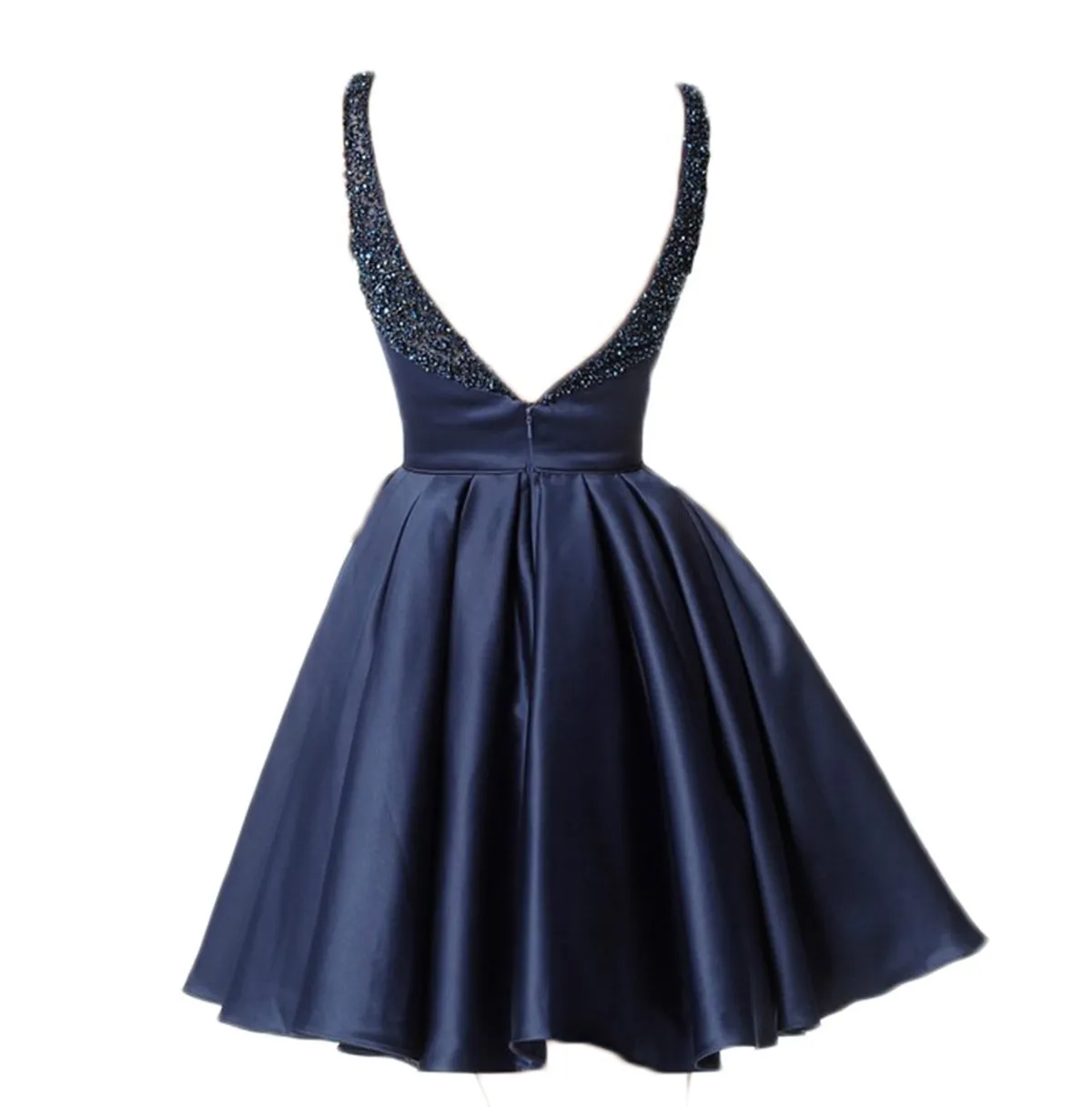Sexy Backless Beaded Navy Short Cheap Homecoming Dresses 2018, BDY0363