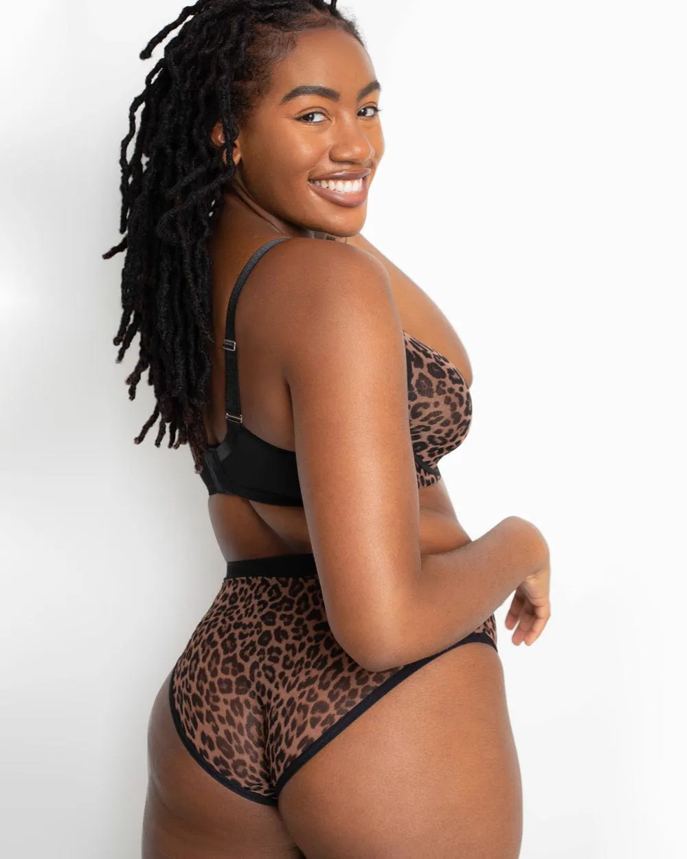 Sheer Mesh High Cut Brief - Designer Leo