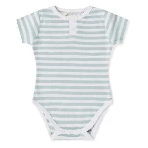 SHK SS Bodysuit Sage Stripe