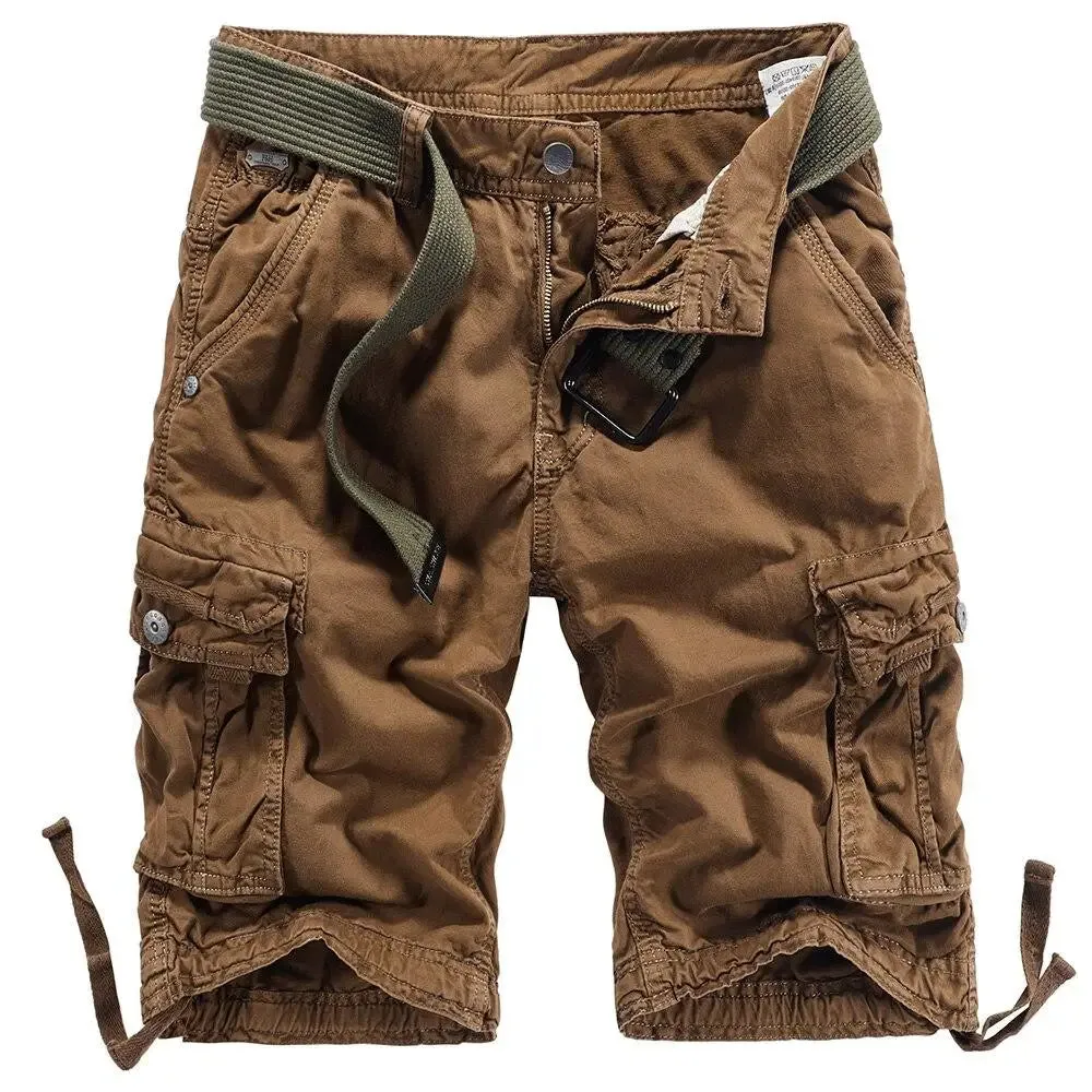 SHORT MILITAIRE AVEC EFFET CHIFFONNÉ