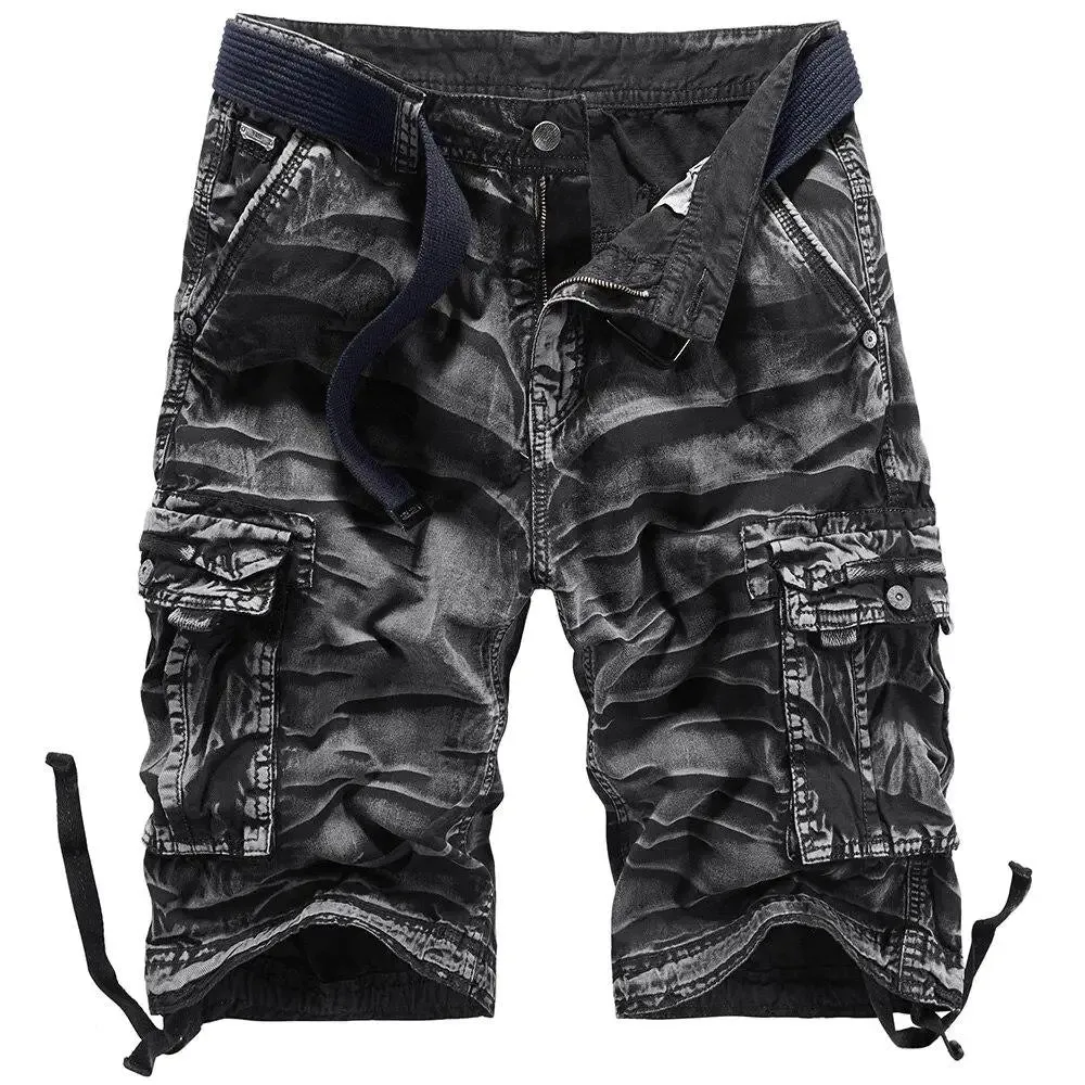 SHORT MILITAIRE AVEC EFFET CHIFFONNÉ