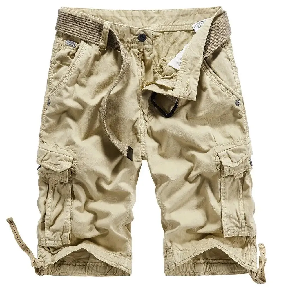 SHORT MILITAIRE AVEC EFFET CHIFFONNÉ