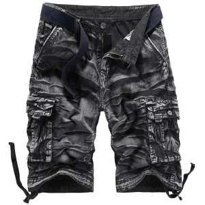 SHORT MILITAIRE AVEC EFFET CHIFFONNÉ