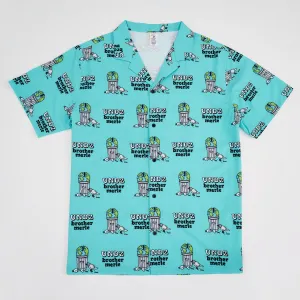 SHORT SLEEVE SHIRT BROTHER MERLE TRASH TURQUOISE