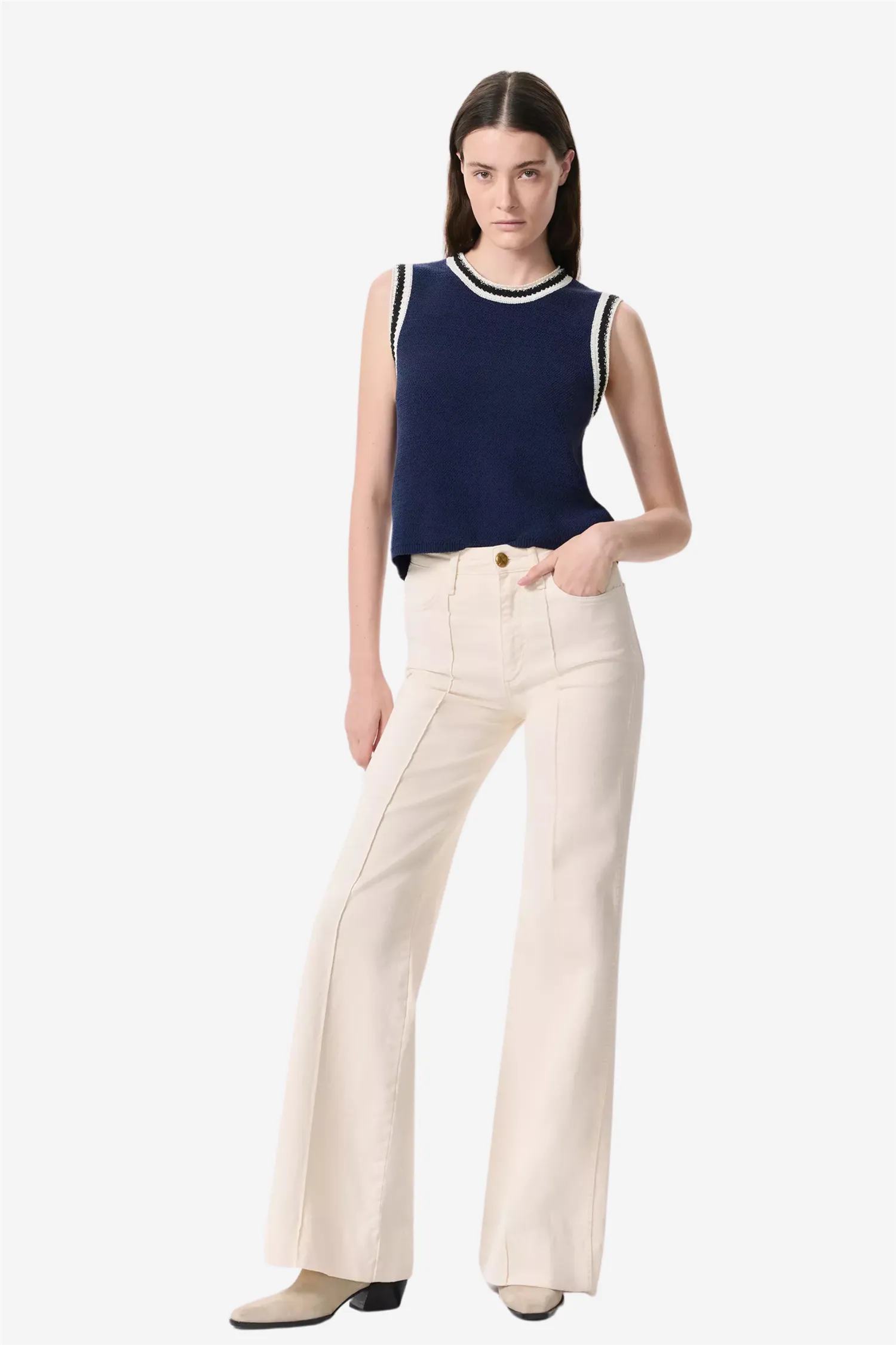 SKYLAR HIGH-RISE TROUSER JEAN ECRU