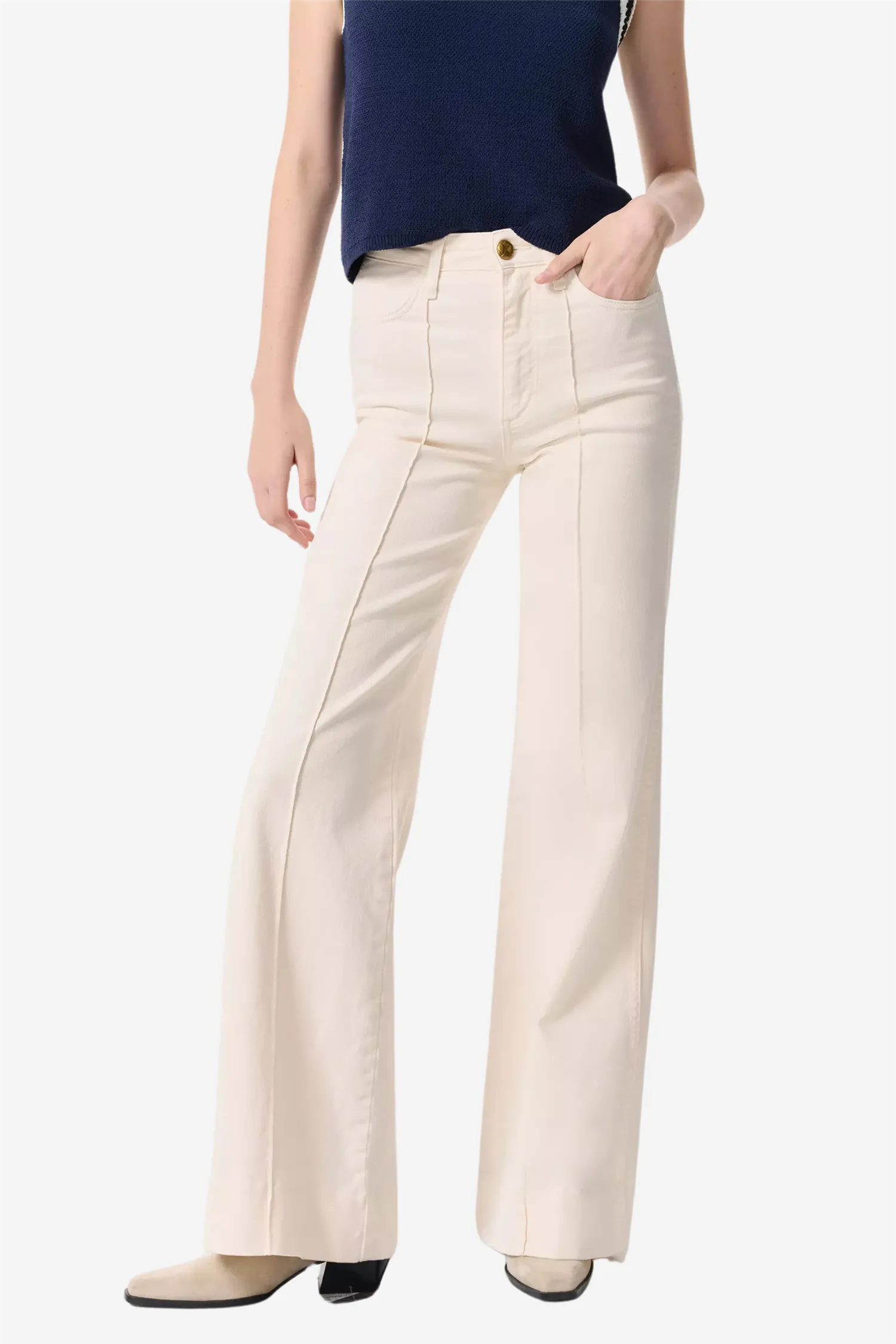SKYLAR HIGH-RISE TROUSER JEAN ECRU