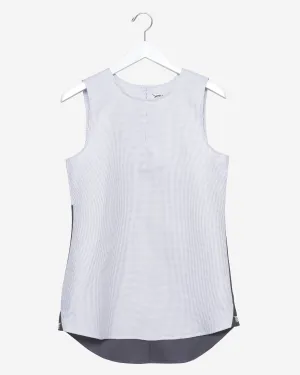 Sleeveless - Charcoal Blue Birdseye Check