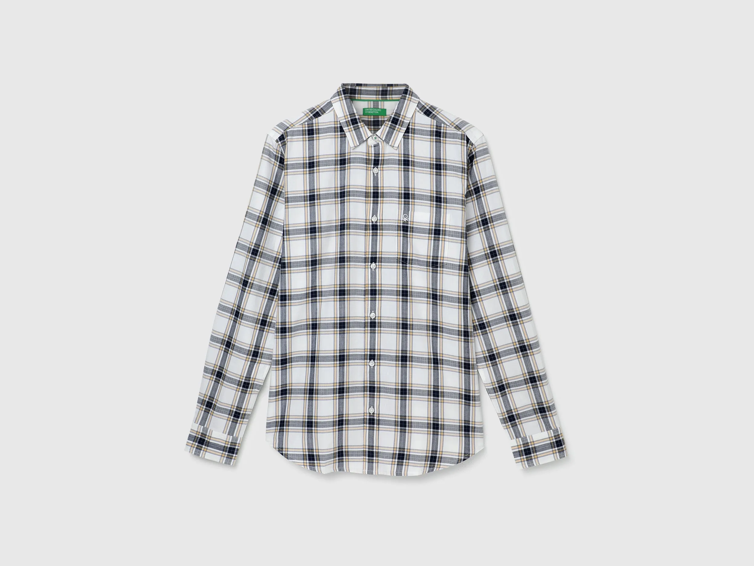 Slim Fit Spread Collar Checked Shirt