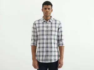 Slim Fit Spread Collar Checked Shirt