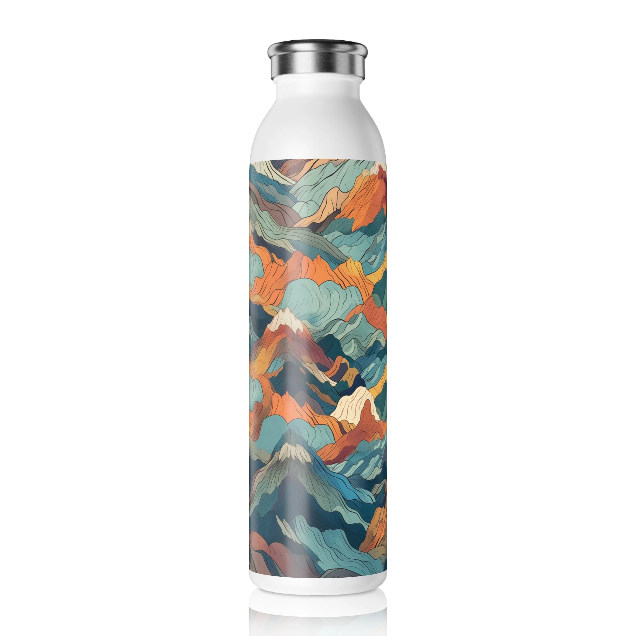 Slim Water Bottle - Bogdana Aix-en-Provence Anime Mountains